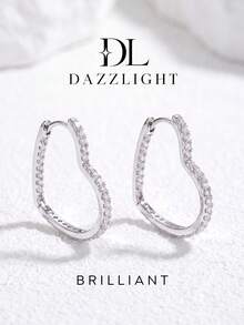 1pc Moissanite Exquisite Full Pave Diamond Earrings, Suitable For Women's Party And Daily Wear - Heart Shaped Moissanite Earrings - View 1