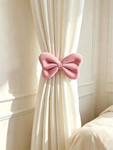 1/2pcs Velvet Fabric Bow Curtain Tiebacks, Mosquito Net Storage Ties, No-Drill Tie Ropes For Curtains, Suitable For Living Room, Bedroom, And Door Curtains, Room Decor, Home Decor, Modern Decor, Easy To Install, No-Drill Tie Ropes, For Home Decorator - Multicolor - View 7