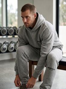 Fear Of God ESSENTIALS SS22 Dark Oatmeal Fleece Jogger Sweatpants, Relaxed Fit Drawstring Elastic Cuff Streetwear Trousers, For Daily Outing - DARK OATMEAL - View 9
