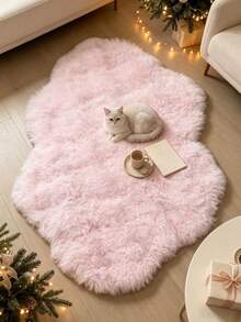 1 pièce Tapis doux asymétrique en forme de nuage hexagonal rose, matériau doux confortable et moelleux, tapis de salon, tapis de chambre, tapis d'entrée, tapis de cuisine, tapis de salle de bain, tapis de salle de jeux, tapis de bureau, tapis de dressing, tapis épaissi, tapis d'automne/hiver, tapis en fourrure, tapis épais - Multicolore - Voir 4