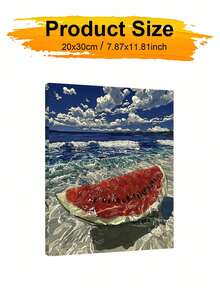 DIY Watermelon On Beach Ocean View (Frameless Or Framed 8x12 / 16x20 Inches) Paint By Numbers Kit(Acrylic) Arts & Crafts For Adult Beginners, Home Wall Decor, And Holiday Gifts - Sets - View 9
