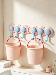 1PC/6PCS Connected Wall Hooks, Cute Multi-Purpose Hook Organizer, Decorative Hanging Rack For Towel, Hair Accessories, Keys, Small Items, Suitable For Washroom, Bedroom, Entrance, Stylish Household Storage Accessory For Daily Organization - Multicolor - View 12