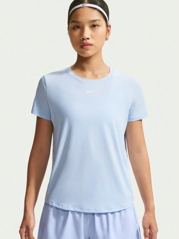 Nike Women AS W NK ONE CLASSIC DF SS Short Sleeve Knit Collarless T-Shirt TFN2799-408 - Blue - View 1
