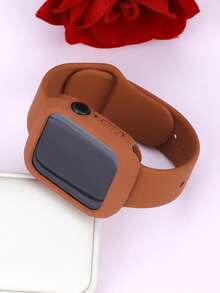 Silicone Strap + Case - Brown