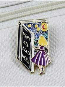 1pc Cartoon Starry Sky Princess Style Enamel Brooch, European Alloy Geometric Badge, Fashion Clothing Decorative Pin - Multicolor - View 4