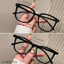 Unisex Rivet Square Thick Frame Decor Glasses Eyewear For Daily Commute Outfit - Transparent - View 5