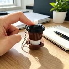 3/1pc Exquisite Movable Coffee Cup, Cute Coffee Bean, Moka Pot, Chocolate Mini Model Decoration, Suitable For Cafe, Living Room, Bedroom, Study, Bar Counter, Home Decor, Creating A Relaxed And Cozy Atmosphere Fashionable Figurine Model - Multicolor - View 3