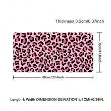 1pc Retro Bright Pink Leopard Print Extended PU Leather Large Desk Mat, 2D Printed Washable Non-Slip Rectangular Keyboard Leather Mouse Pad, Aesthetic Halloween Animal Mat For Home Office School Gamers - View 10