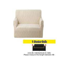 1pc All-Season Minimalist Full Coverage Universal One-Piece Sofa Cover, Anti-Pilling, Removable, Machine Washable, Dust-Proof, Non-Slip, All-In-One Sofa Slipcover - Beige - View 9