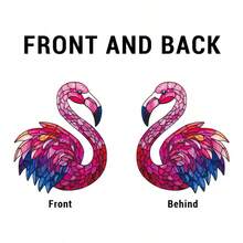 Stained Glass Mosaic Flamingo Acrylic Keychain,Iron Split Rings,Pink Tropical Bird Bag Charm,Creative Keepsake Gift For Animal Lovers,Friends & Family - Keychain - View 7