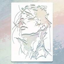 Beautiful Woman Template, A4 Size Reusable Plastic Painting Stencil, Suitable For Fabric Farmhouse Art Projects And DIY Crafts. Applicable For Wall Murals T-Shirts Home Decor, Easy To Use 11.7 Inch X 8.3 Inch Template - A - View 3
