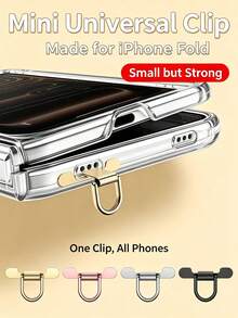 Universal Metal D-Ring Phone Lanyard Tab, Mini Phone Case Tether Clip, Anti-Loss Strap Connector Compatible With All Smartphones & Foldable Phones - Multicolor - View 1