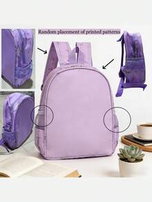 1pc Personalized Customized Backpack, Fashionable And Cute Sheep And Cat Theme Print, Zipper Closure, Nylon Material, Adjustable Shoulder Straps, Handheld, Suitable For School, Commuting, Shopping, Daily Outings. Birthday Gift. - Multicolor - View 9