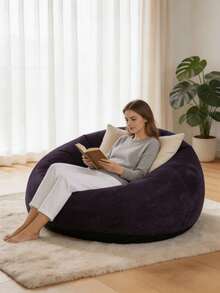 [New Product]1pc Inflatable Slouchy Sofa Chair, Foldable, Portable, Soft Flocked Bean Bag Sofa, Suitable For Bedroom And Living Room In Autumn/Winter, Indoor/Outdoor Use. - Multicolor - View 6