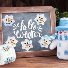 500pcs Holographic Laser Snowman Graffiti Stickers, Silver Laser Envelope & Magazine Decoration, Holiday Party DIY Decor, Christmas New Year PVC Waterproof Self-Adhesive Decals - Multicolor - View 3