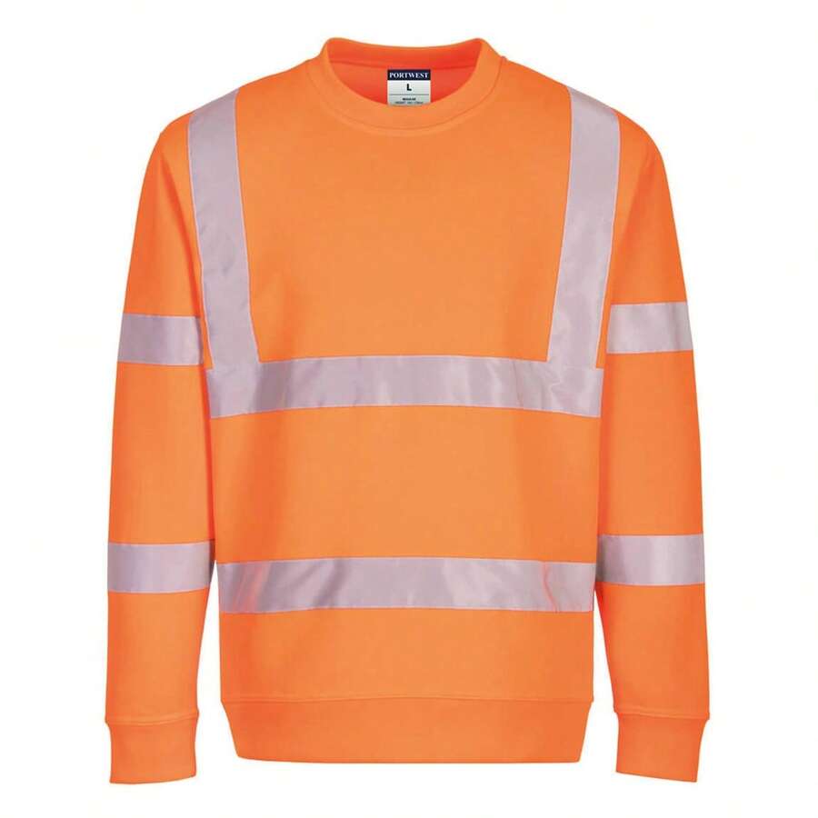 Portwest Mens High-Vis Sweatshirt - Orange - View 1