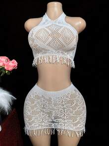 10pcs Random Assorted Colors Plus Size Women's Sexy Multi-Style Mesh Split Jumpsuit Fishnet Jumpsuit Socks Shiny Waist & Hip Skirt Adult New Arrival - Multicolor - View 3