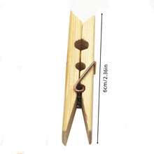 20pcs Natural Bamboo Clothes Pegs, Heavy‑Duty Spring Laundry Clothespins For Outdoor Drying, Multi‑Purpose Wooden Clips For Photos Crafts Home Use - Multicolor - View 8