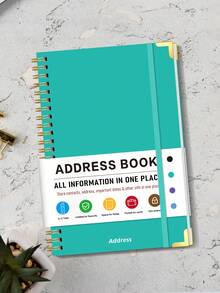 1pc 8.39x5.91in Spiral Address Book With A-Z Tabs, Contact Pages For Name, Address, Phone, Email & Notes, Halloween Notebook For Office Decor And Accessories, Nurse Essentials, Bible Study Materials - Rectangle - View 10