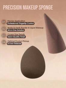 1-Pack High-Quality Multi-Functional Teardrop-Cut Stamp Three-In-One Multi-Shape Non-Latex Angled Teardrop-Shaped Tool, Multi-Functional Makeup Sponge, Cosmetics, Cheap, Room Decor, Dressing Table Makeup Accessories, Powder Puff - Multicolor - View 7