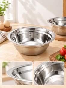 Kitchen Baking Mixing Bowl Set Stainless Steel Stackable Cooking Basin Egg Beating Salad Mixing Prep Bowls Home Multi-Functional Fresh-Keeping Bowl Can Also Be Used As Pet Food Dish - View 6