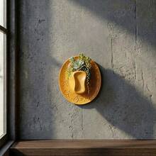 Western Cowboy Hat Wall Hanging Planter, Resin Wall Hanging Vase For Artificial Flowers, Country Farmhouse Decor, Suitable For Entryway Living Room Bohemian Southwestern Aesthetic Room Decoration - Flower Pot - View 9