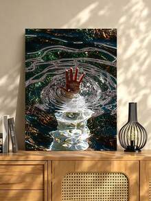 DIY Reaching Hand In Rippled Water (Frameless Or Framed 8x12 / 16x20 Inches) Paint By Numbers Kit(Acrylic) Arts & Crafts For Adult Beginners, Relaxing Home Wall Decor, And Creative Holiday Gifts - Sets - View 3