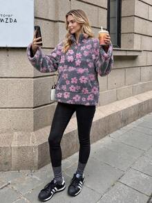 Women's New Knit Fabric Zipper Top, Casual Home & College Style, Spring/Autumn/Winter - Multicolor - View 1