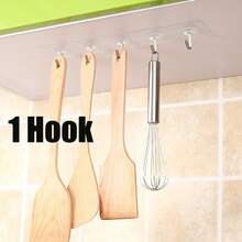 Estante de almacenamiento de tapas, estante colgante de tapas con múltiples ranuras debajo del gabinete, estante de almacenamiento de cocina, organizador debajo del fregadero, disponible con 5 ganchos/10 ganchos/19 ganchos, estante de almacenamiento de cocina montado en la pared que ahorra espacio, soporte resistente para tapas de contenedores con herrajes de instalación - Multicolor - Ver 10