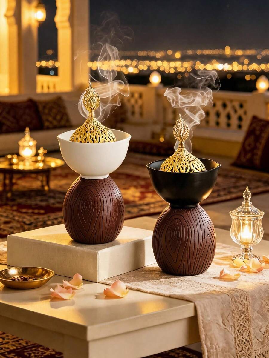 1pc Creative Resin Incense Burner With Lifelike Wood Grain. Refined Modern Design, Great Desktop Decor For Meditation, Yoga, Home, Tea Room And Hotel. Creates Soothing Aroma, Perfect For Festivals, Parties And Unique Gifts. - Incense Burner - View 1