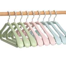 10pcs Wide Shoulder Non-Slip Thick Hangers, Rotating Hook, Extra Thick Wide Hangers, Space-Saving, Suitable For Suits, Sweaters, Dresses, Pants - Multicolor - View 8