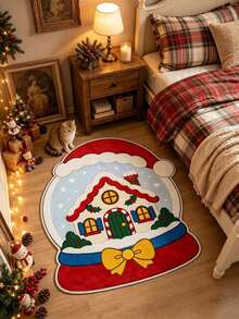 1pc Christmas Crystal Ball Rug, Christmas Gift, Thickened Carpet, Autumn/Winter Rug, Decorative Carpet, Bedroom Decor, Home Decor, Living Room Rug, Outdoor Rug, Washable Carpet - Multicolor - View 3