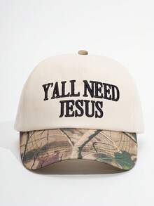 1pc Women's "You All Need Jesus" Trucker Hat, Personalized Letter Embroidery Baseball Cap, Street Fashion Five-Panel Hat, Outdoor Sun Protection Casual Hat, Suitable For Spring And Autumn Travel, Beach Vacation Wear. - Multicolor - View 7