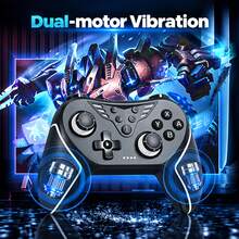 A Wireless Controller Compatible With Switch, Switch OLED, Switch Lite, PC. Features Hall-Effect Joysticks, Dual Vibration Motors, A 6-Axis Gyroscope, Macro Programming, Turbo Mode, One-Touch Wake-Up, And Screenshot Functionality. Ergonomic Design. - View 3