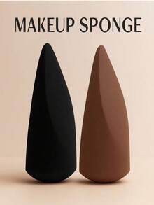 One High-Quality Multi-Functional Makeup Sponge, 3-In-1 Teardrop-Shaped Makeup Sponge With Stamp Design, Non-Latex Beveled Teardrop-Shaped Makeup Sponge Tool, Multi-Functional Makeup Sponge, Cosmetics, Good Quality And Low Price, Home Decoration, Dressing Table, Makeup Accessories, Powder Puff, Loose Powder Puff, Christmas Gift, Makeup Tool, Women's Gift, Giveaway, Travel, Travel Essential. - Multicolor - View 1