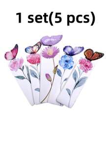 1 Set (5 buah) Pembatas Buku Kertas Kupu-kupu 3D Estetik Kreatif, Pembatas Buku Lipat Berongga Segar Lucu untuk Siswa, Dilengkapi Kartu Pesan, Hadiah Kreatif Budaya Kelas Atas, Kembali ke Sekolah - Pembatas Buku Kupu-kupu 3D - View 11
