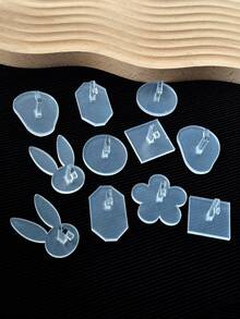 1pc Nail Art Practice Holder Multi-Shape Transparent Acrylic Material Non-Magnetic Nail Holder - Clear - View 1