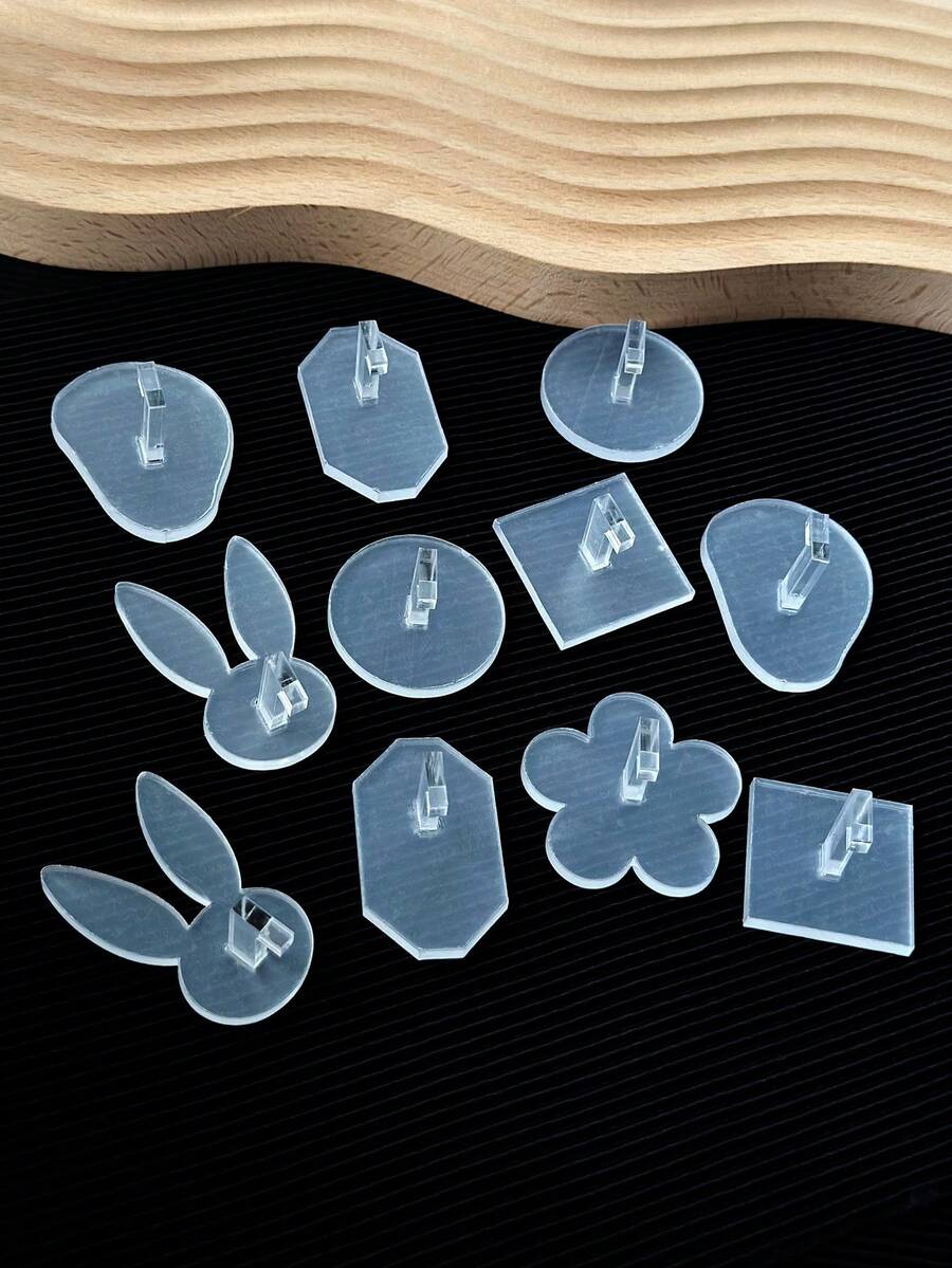 1pc Nail Art Practice Holder Multi-Shape Transparent Acrylic Material Non-Magnetic Nail Holder - Clear - View 1