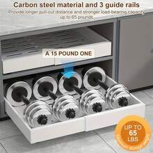 Organizador de Gabinete Extraíble Resistente, Estante de Almacenamiento Estilo Cajón con 3 Rieles de Deslizamiento Silencioso, Sin Necesidad de Perforación, Adecuado para Almacenamiento de Condimentos y Utensilios de Cocina, Organizador de Baño - Multicolor - Ver 8