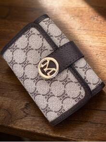 Women's PU Letter-Print Large-Capacity Card Holder Coin Purse, Portable, Stylish, Versatile - A Must-Have For Girls And Office Ladies On The Go. - Grey - View 2