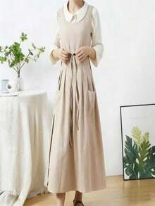 Spring/Summer Lightweight Reversible Apron, Adjustable Waist, Soft With Pockets, Suitable For Gardening, Elegant And Light, Also Applicable For Kitchen, Bathroom, Home And Other Places - Multicolor - View 6