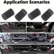 Universal 4pcs Rubber Dampers/0.59 Inch Hole Diameter/Suitable For Car Trunk And Hood/Effective Vibration Reduction And Noise Reduction/Suitable For Most Car Models - A - View 2