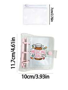 Mini Loose-Leaf Pill Organizer, Cute Printed Transparent PVC Pill Storage Book, Pill Storage Bag, Portable Pill Case, Suitable For Travel And Daily Use - Multicolor - View 9
