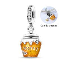 1 Pieces Original Design Silvery Color Honey Cake Charms Beads Colored Glaze Cubic Zirconia Inlay DIY Making For Women Fits Original Bracelet - Multicolor - View 7