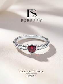 1pc Rivet Heart Ring, Exquisite Jewelry Gift, Suitable For Ball/Party, Birthday/Date, Daily Wear Or Gift Giving - Studded Heart Ring - View 1