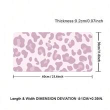 1pc Light Pink Leopard Print PU Leather Large Desk Mat, Waterproof Anti-Slip Easy Wipe Desktop Protector, Big Mouse Pad For Office, Study, Gaming & Makeup Table Decor - View 13