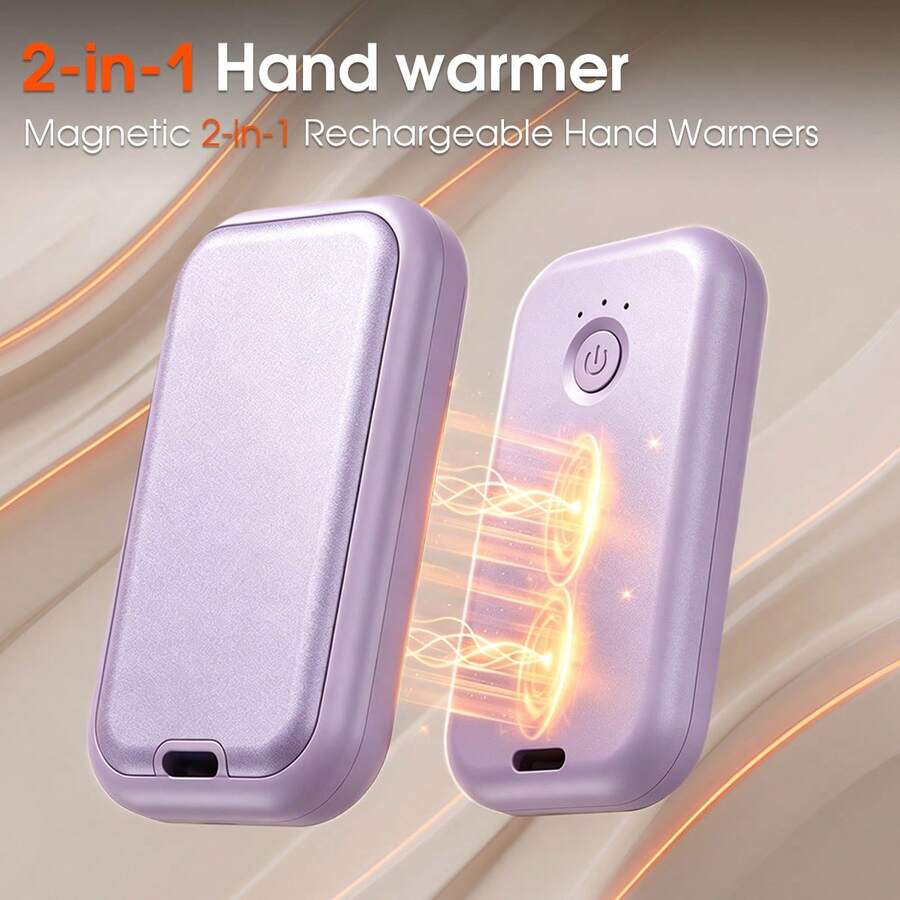 Penghangat Tangan Portabel Mini USB Isi Ulang Magnetik untuk Luar Ruangan, Tipe Terpisah, Kontrol Suhu 3 Kecepatan, Cepat Panas - Beraneka warna - View 1