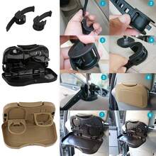 Car Seat Back Folding Tray Table Portable Dining Table Beverage Cup Holder Multi-Functional Storage Rack Car Accessories - A - View 5