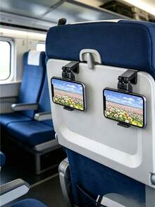 Airplane Phone Holder, Portable Travel Stand, Foldable Adjustable Rotatable Selfie Stand, Suitable For Airplane Seats, Back To School Supplies, Adjustable Travel Phone Holder, 360° Rotating Desktop Phone Clip, Compact Design, Suitable For Airplane Seats - Multicolor - View 3
