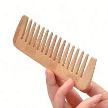1 buah Sisir Rambut Kayu Bambu untuk Pria dan Wanita, Sisir Pijat Rambut Bergigi Lebar untuk Penggunaan di Rumah, Sisir untuk Rambut Panjang dan Pendek, Sisir Bambu Datar Portabel untuk Penggunaan di Rumah, Tanpa Gagang - MultiWarna - View 3